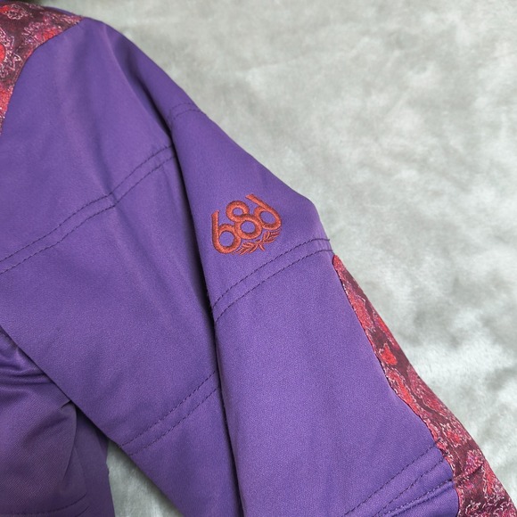 686 Snowboard Jacket Women Medium infiDRY Breathable Waterproof Paisley Fur - Picture 5 of 16